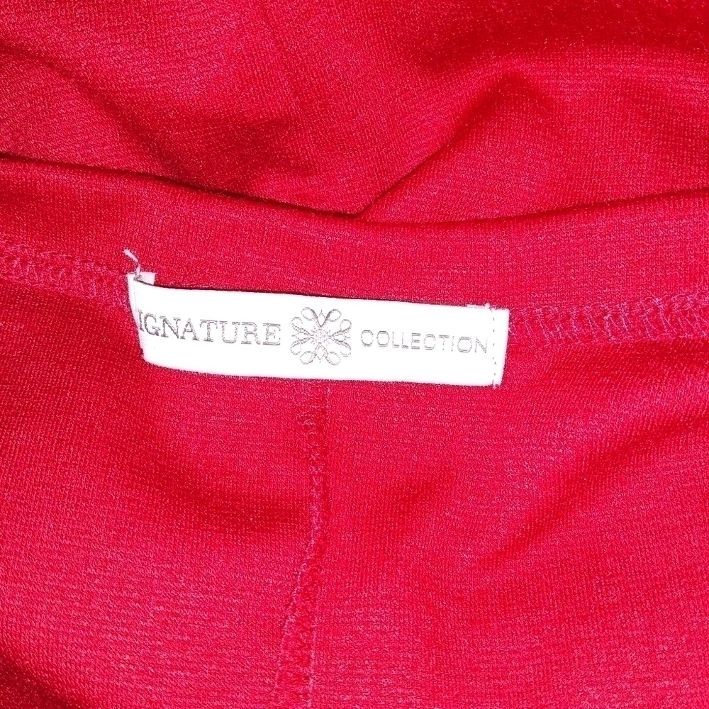 Signature Collection Dress,  sz 2W 22-24W Deep Red, short sleeve cutouts NWOT - Picture 3 of 6